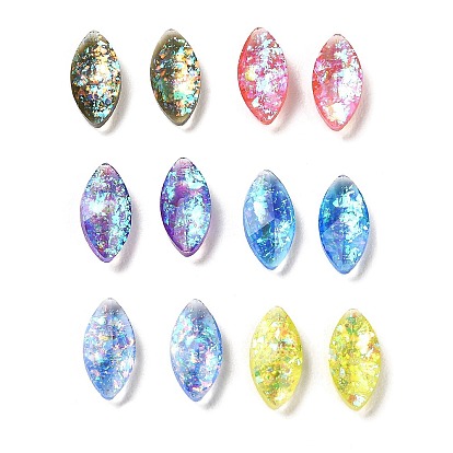 Resin Imitation Opal Cabochons, Single Face Faceted, Horse Eye