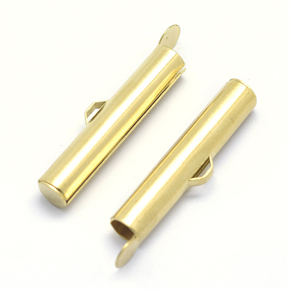 Brass Cord Ends, for Ball Chain, Slide On End Clasp Tubes, Slider End Caps, Lead Free & Cadmium Free & Nickel Free