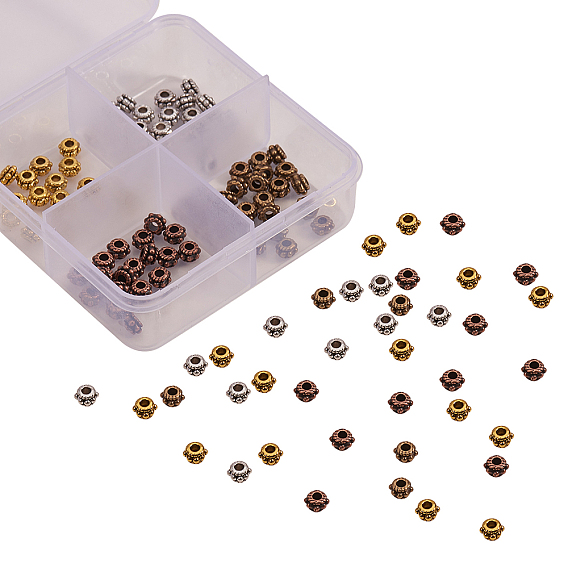 Тибетском стиле сплав Шарики прокладки, без кадмия, без никеля и без свинца, рондель