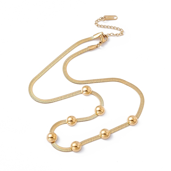 304 полукруглая подвеска из бисера из нержавеющей стали с цепочками в елочку для женщин