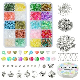 DIY-Armband-Sets mit Acrylperlen und Legierungsanhängern in gemischten Formen