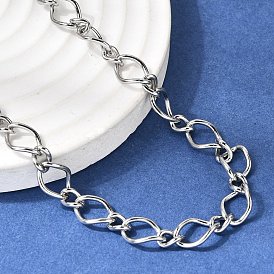 7.5мм 201 Цепочка из нержавеющей стали с витыми овальными звеньями, унисекс, не тускнеет