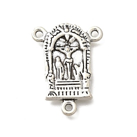 Сплав люстра компонента ссылки тибетском стиле, без кадмия и без свинца, арочная форма с Иисусом