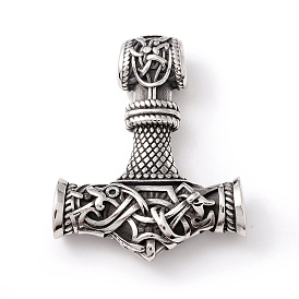 Tibetan Style 304 Stainless Steel Pendants, Hammer