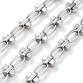 304 Stainless Steel Oval & Dumbbell Link Chain, with Spool, Unwelded