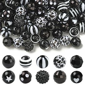 100 непрозрачные акриловые бусины, круглые