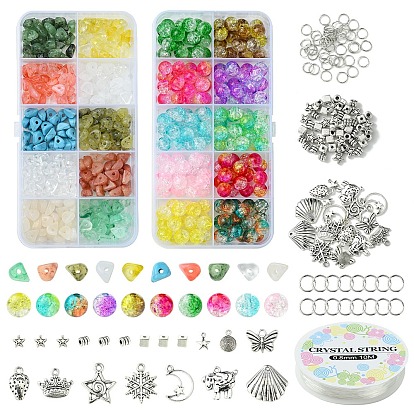 DIY-Armband-Sets mit Acrylperlen und Legierungsanhängern in gemischten Formen