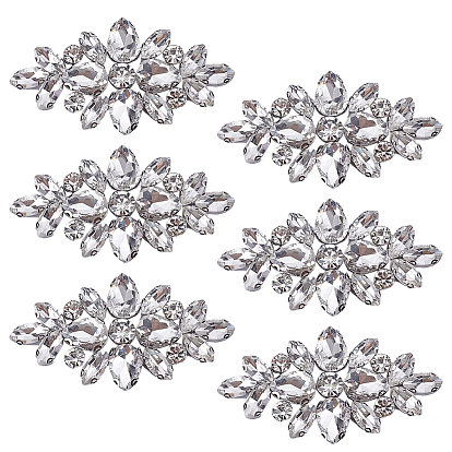 Glass Rhinestone Ornament Accessories, Flower