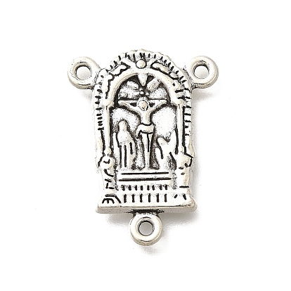 Сплав люстра компонента ссылки тибетском стиле, без кадмия и без свинца, арочная форма с Иисусом