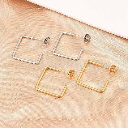 304 из нержавеющей стали серьги, квадратный, ионное покрытие (ip)