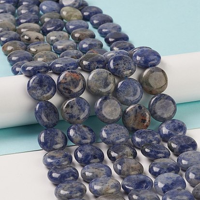 Sodalites naturelles brins de perles, plat rond