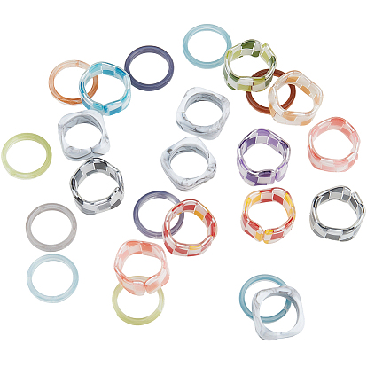 3 стильные кольца из смолы и акрила для женщин