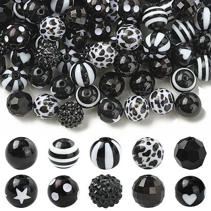 100 непрозрачные акриловые бусины, круглые