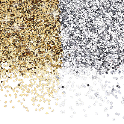 160g 2 cabochons en plastique de couleurs, étoiles