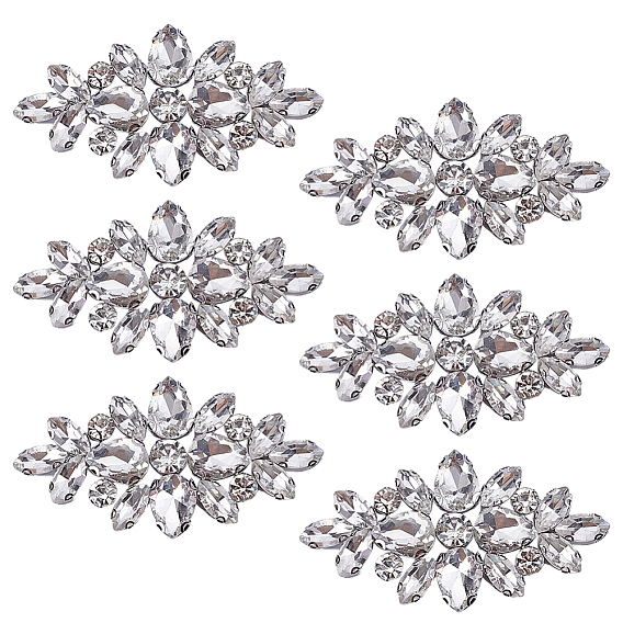 Glass Rhinestone Ornament Accessories, Flower