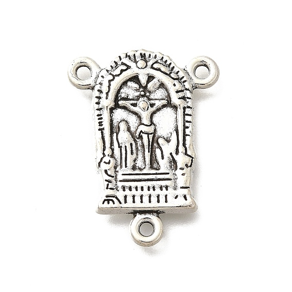 Сплав люстра компонента ссылки тибетском стиле, без кадмия и без свинца, арочная форма с Иисусом