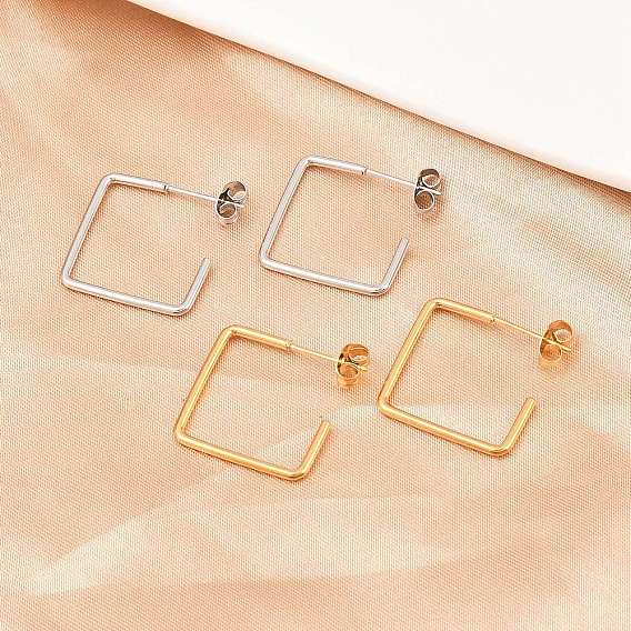 304 из нержавеющей стали серьги, квадратный, ионное покрытие (ip)