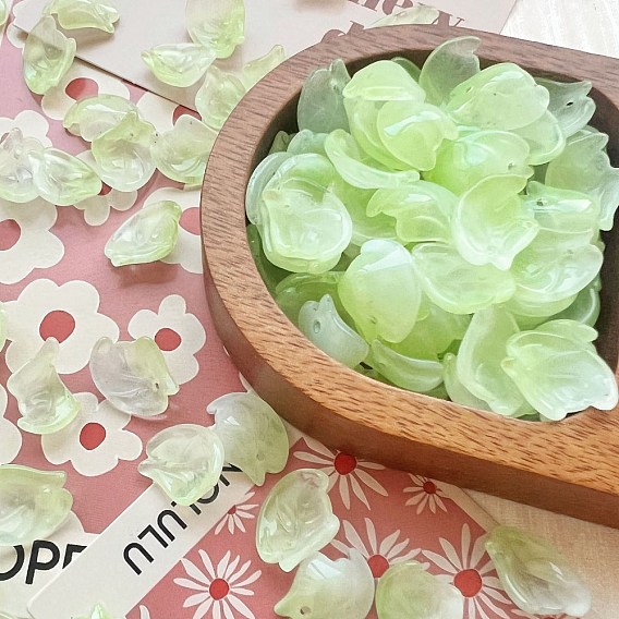 30 шт. Прозрачные стеклянные подвески, Petaline