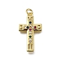 Латунные микропаве прозрачные подвески с фианитом, крест прелести, долговечный, стойки покрытие, без свинца и без кадмия, с целью перехода в кольце