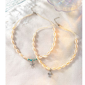 Ocean Wind Cartoon Pendant Shell Necklace Set Design Sense of High Quality Niche Jewelry Trend