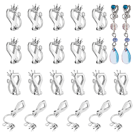 40шт. 316 фурнитура для сережек-клипс из нержавеющей стали, с когтем