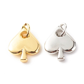 Латунные подвески, с целью перехода в кольце, без кадмия и без свинца, пиковая карта, сердце