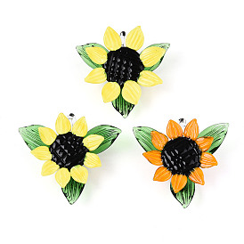 Подвески лэмпворк ручной работы, подсолнечник