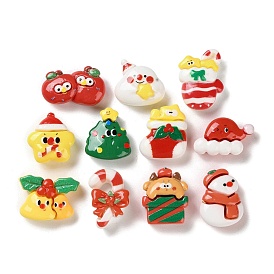Christmas Theme Opaque Resin Cabochons, for Jewelry Making
