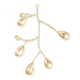 Оправы для латунных подвесок-кабошонов из эмали, филиал и листьев