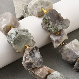 Необработанные грубые натуральные нити нефрита мира, самородки, с бисером