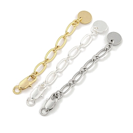 Brass Chain Extender, End Chains, Flat Round