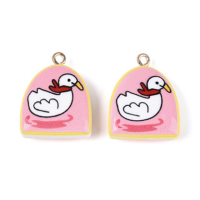 Печатные акриловые подвески, арка с подвесками в виде утки и вишни, с латунной найти