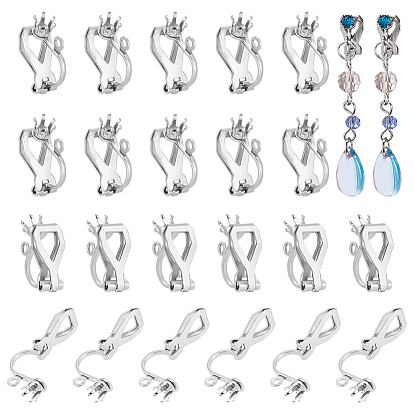 40шт. 316 фурнитура для сережек-клипс из нержавеющей стали, с когтем