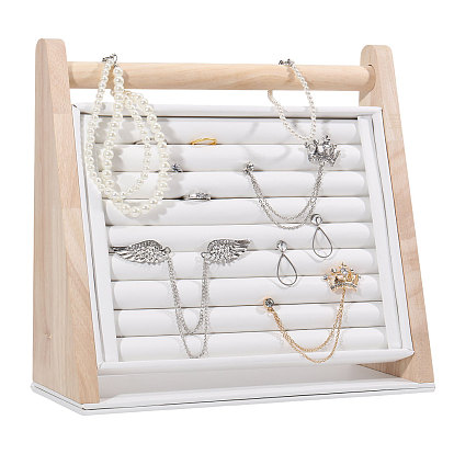 Подставки для органайзеров из дерева и искусственной кожи с наклонной задней частью и кольцом