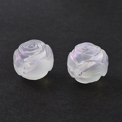 Transparent Acrylic Beads, Glitter Powder, Flower