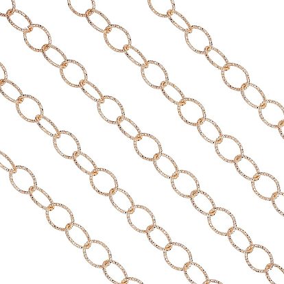 Aluminum Cable Chains, Textured, Unwelded, Oval