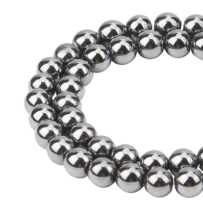 Synthetic Non-Magnetic Hematite Beads Strands, Round