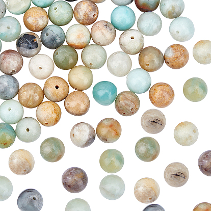 Brins de perles d'amazonite de fleurs naturelles, ronde