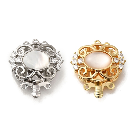 Латунные застежки из прозрачного кубического циркония с микропаве и смолой, без кадмия, без никеля и без свинца, цветок
