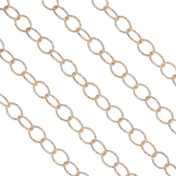 Aluminum Cable Chains, Textured, Unwelded, Oval