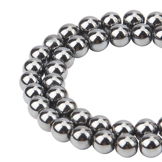 Synthetic Non-Magnetic Hematite Beads Strands, Round