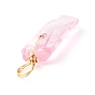 Electroplated Natural Quartz Pendants, with Real 18K Gold Plated Eco-Friendly Copper Wire, Chip
