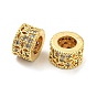 Латунные микро проложить кубического циркония бусы, бусины с большим отверстием, долговечный, без свинца и без кадмия, колонка