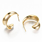 Semicircular Brass Stud Earrings, Half Hoop Earrings, Nickel Free