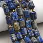 Lapis-lazuli, brins de perles naturels , facette, colonne, avec des perles de rocaille
