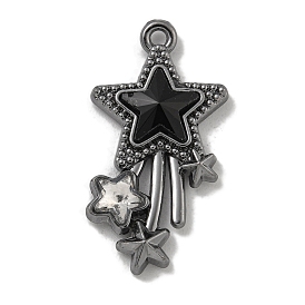 Alloy Rhinestone Pendants, Cadmium Free & Nickel Free & Lead Free, Star