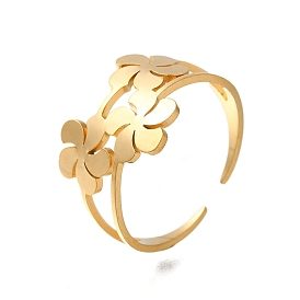 304 Stainless Steel Rings for Women, Flower