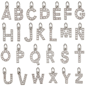 26шт. 26 стили, латунные подвески с микропаве из кубического циркония класса ААА, буква a, без кадмия, без никеля и без свинца