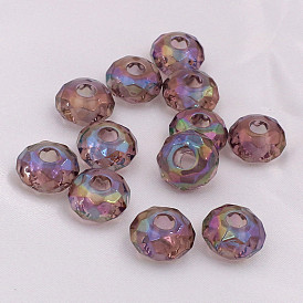 Transparent Acrylic European Beads, Large Hole Beads, Rondelle