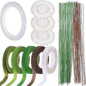 Floral Arrangement Kits, with Floral Tools, Ball Head Pins, Adhesive Tapes, One-sided floriculture Tape, Floriculture Paper Wire